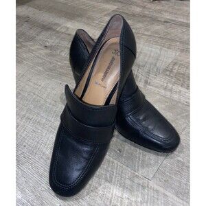 7852841  WOMENS SHOES CHARLOTTE BLACK LEATHER SIZE 9.5 BYJOHNSTON & MURPHY